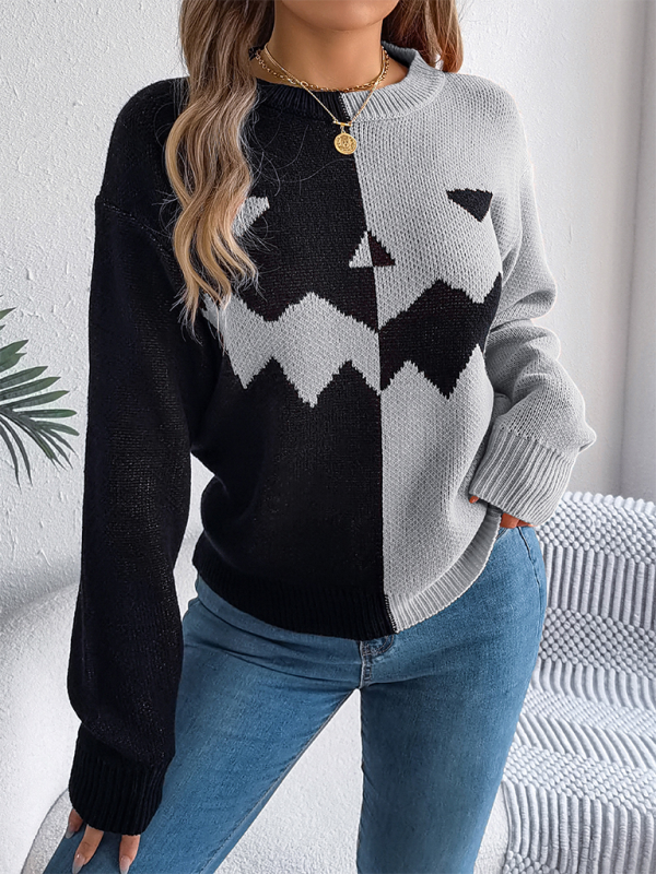 Sweaters - Pumpkin Spice Fair Isle Sweater Jumper for Halloween