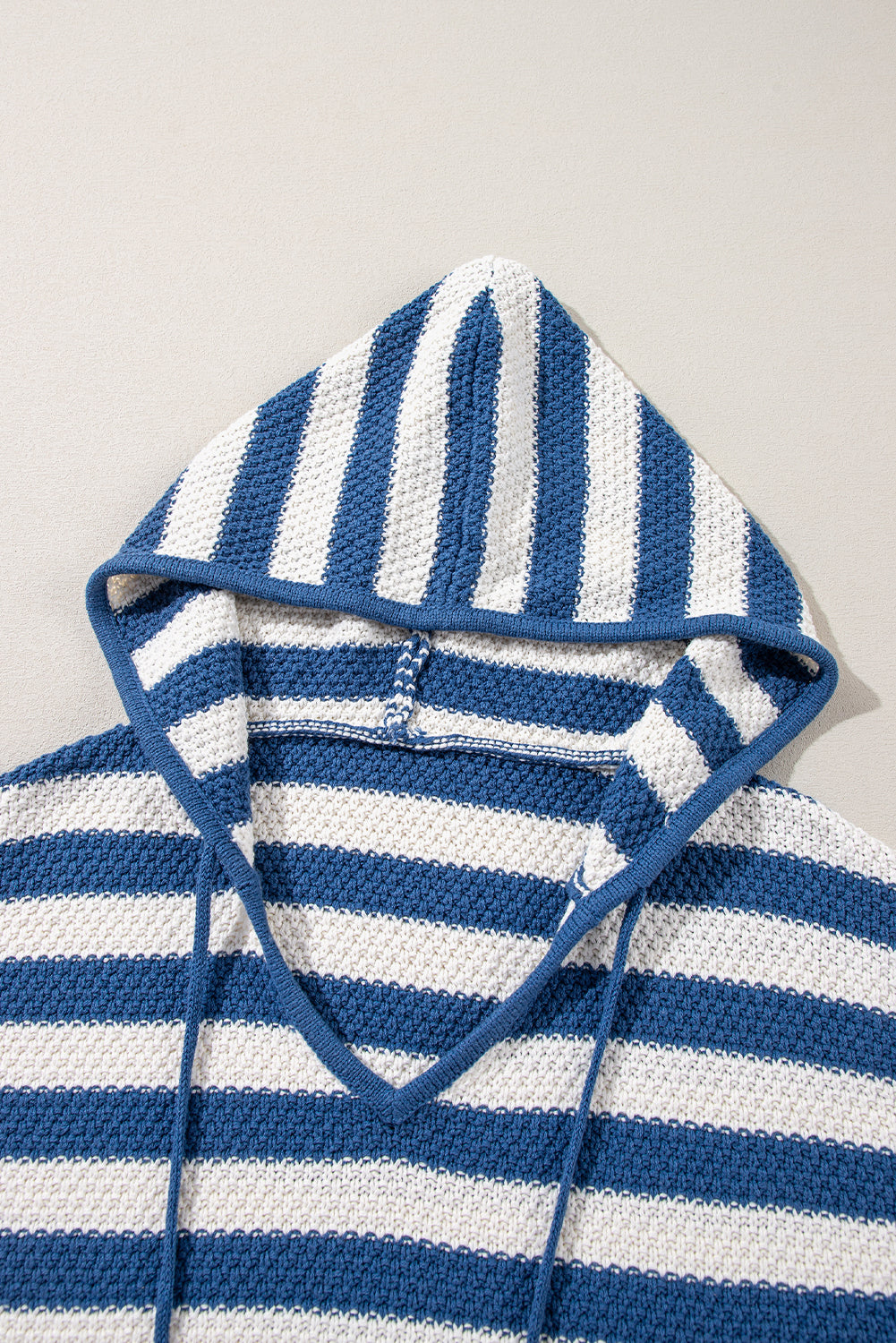 Sweaters - Stripe Hooded Knit Sweater Pocketed Jumper