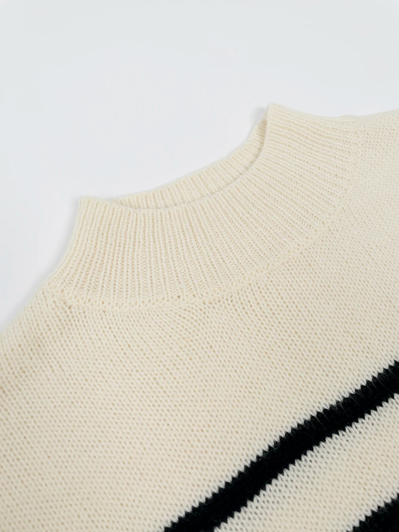 Sweaters- Striped Crew Neck Sweater - Fall Essential