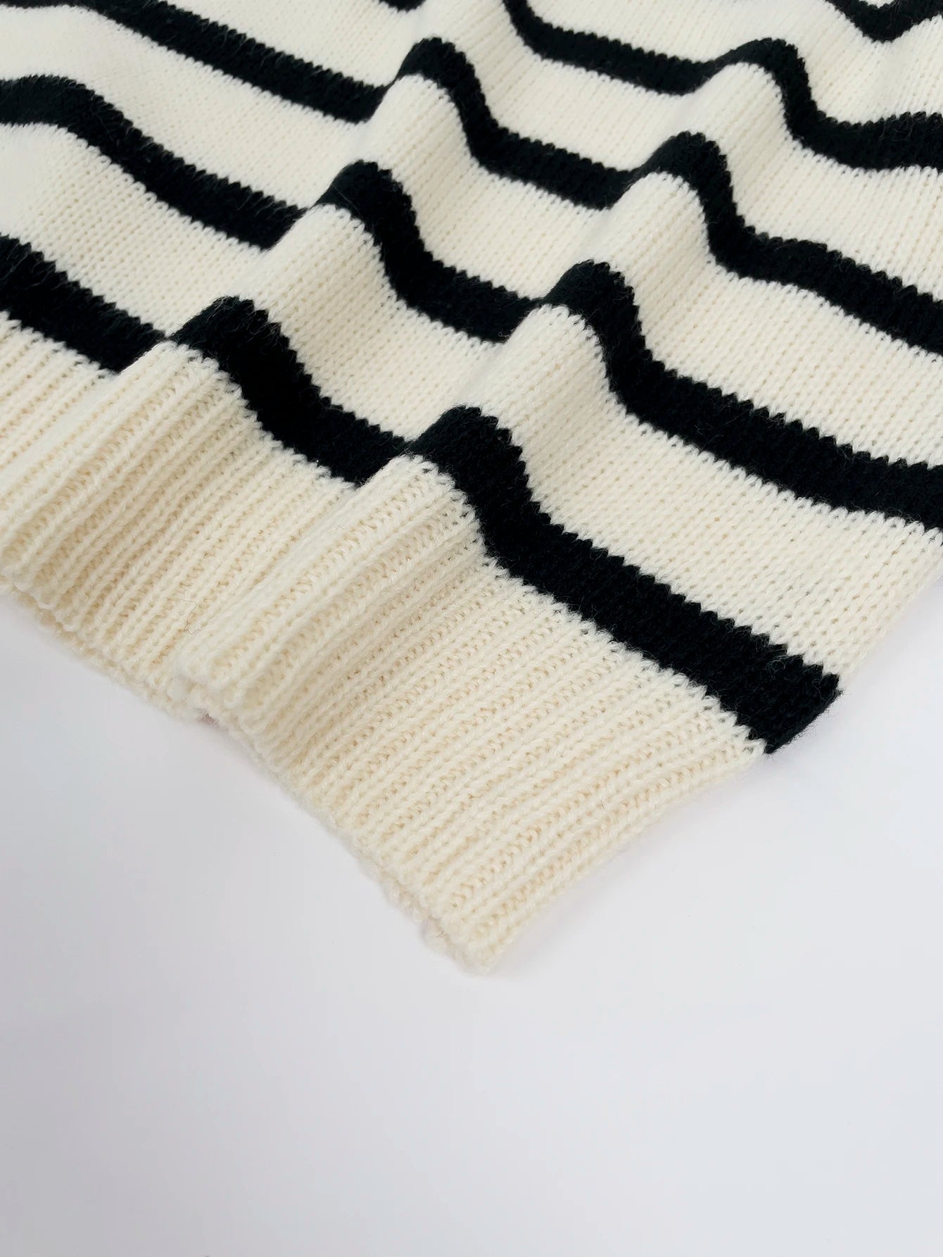 Sweaters- Striped Crew Neck Sweater - Fall Essential