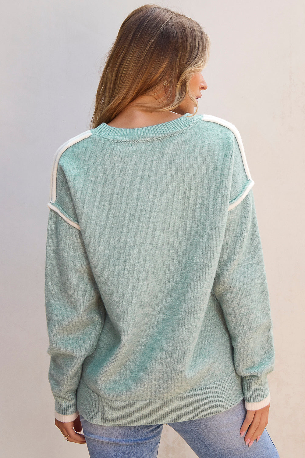 Sweaters - Warm Colorblock Sweater for Women