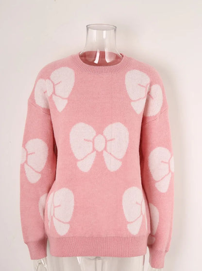 Sweaters- Women Bow Knitted Jumper for Trendy Winter Looks- - Pekosa Women Fashion