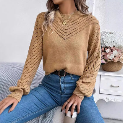 Sweaters- Women Chevron Knit Sweater for Fall- - Chuzko Women Clothing