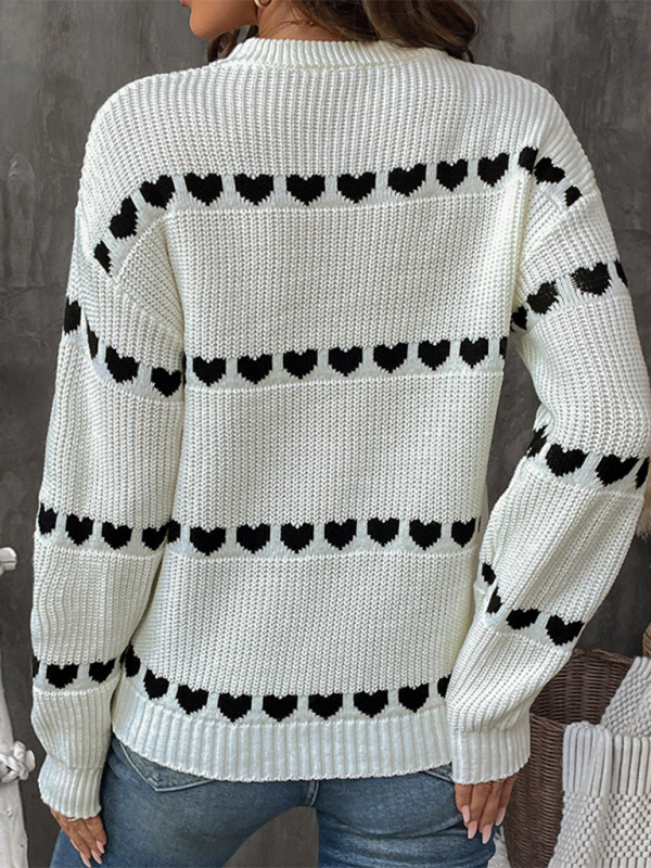 Sweaters- Women Fall in Love Sweater Heart-Themed Knitwear- - Pekosa Women Fashion