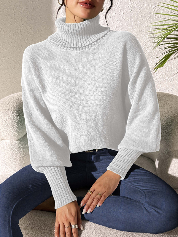 Sweaters- Women’s Solid Knitting Jumper – Warm Turtleneck Sweater for Winter- - Pekosa Women Fashion