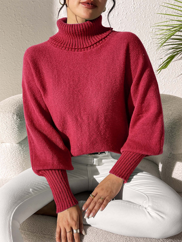 Sweaters- Women’s Solid Knitting Jumper – Warm Turtleneck Sweater for Winter- - Pekosa Women Fashion