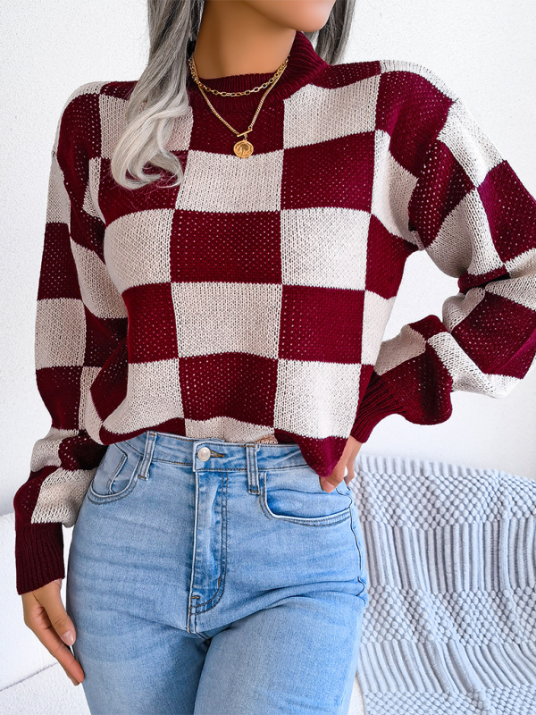 Sweaters - Yin-Yang Checkerboard Knits – Long Sleeve Sweaters