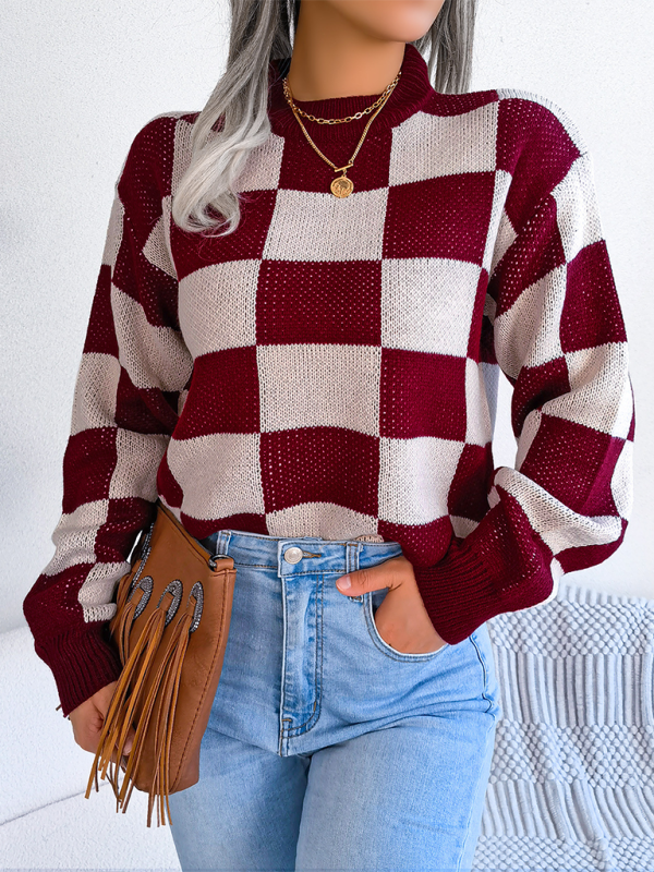 Sweaters - Yin-Yang Checkerboard Knits – Long Sleeve Sweaters