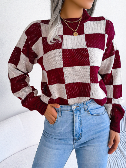 Sweaters - Yin-Yang Checkerboard Knits – Long Sleeve Sweaters