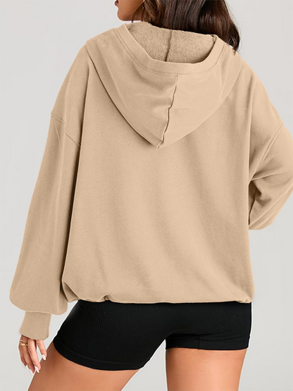 Sweatshirt Hoodies - Classic Solid Long Sleeve Half Zippered Hoodie Modern Colors