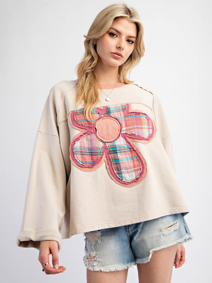 Sweatshirts - Artisan Patchwork Top Creative Boho Sweater