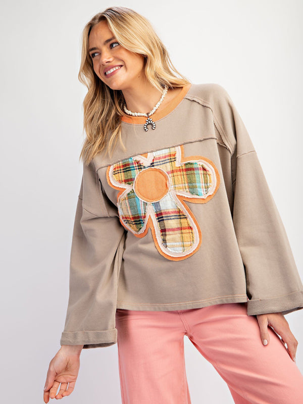 Sweatshirts - Artisan Patchwork Top Creative Boho Sweater