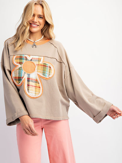 Sweatshirts - Artisan Patchwork Top Creative Boho Sweater