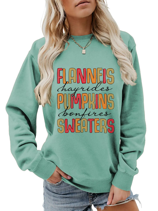 Sweatshirts- Autumn Graphic Crewneck Sweatshirt