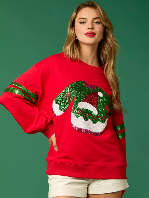 Sweatshirts - Christmas Elf Sparkle Sweatshirt for Women