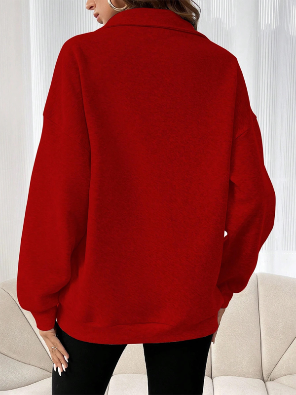 Sweatshirts - Drop Shoulders Half Zip Classic Sweatshirt