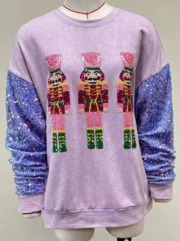 Sweatshirts - Festive Sequin Sweatshirt December Fashion Sweater