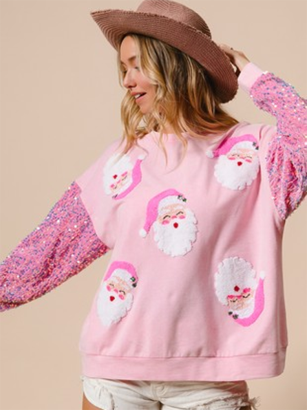 Sweatshirts - Festive Sequin Sweatshirt December Fashion Sweater