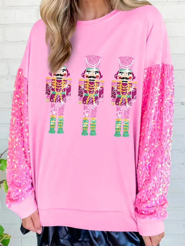 Sweatshirts - Festive Sequin Sweatshirt December Fashion Sweater