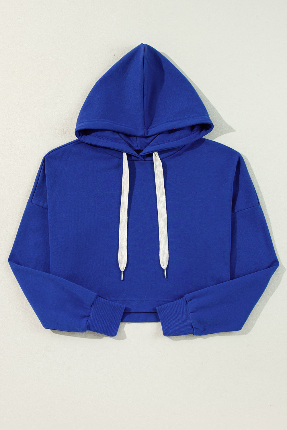 Sweatshirts & Hoodies - Cropped Hoodie with Drawstring Style