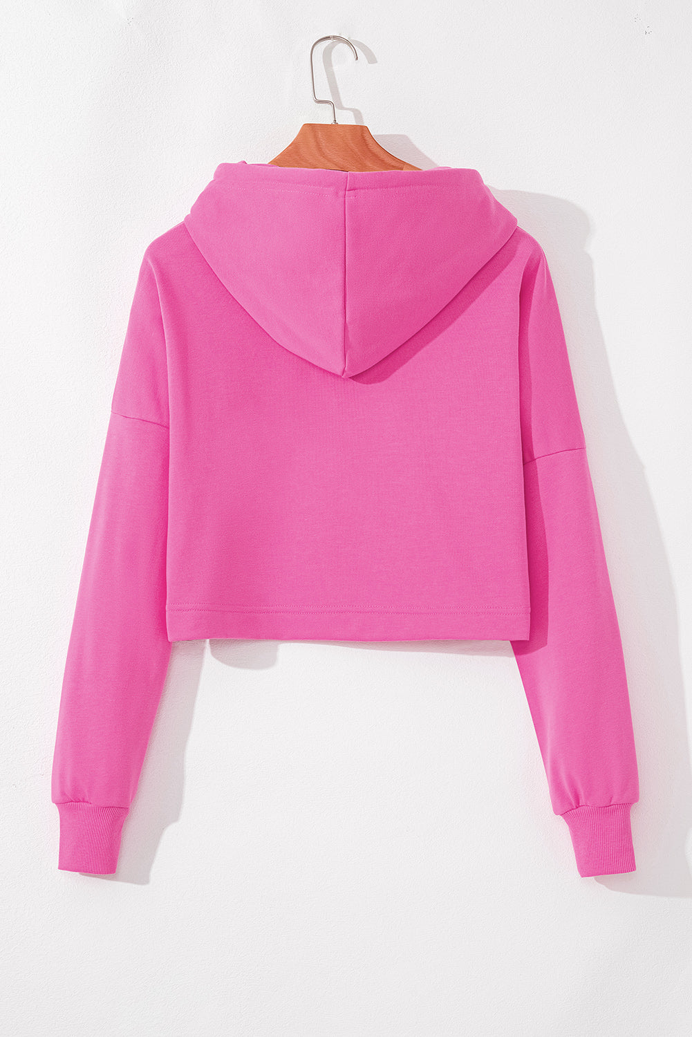 Sweatshirts & Hoodies - Cropped Hoodie with Drawstring Style