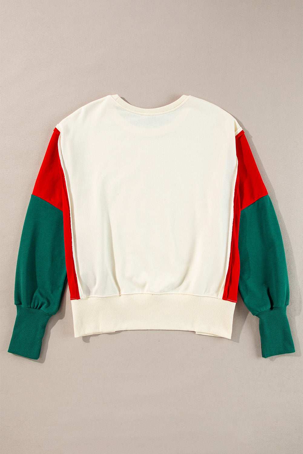 Sweatshirts & Hoodies - Festive Tinsel Star Colorblock Christmas Sweatshirt