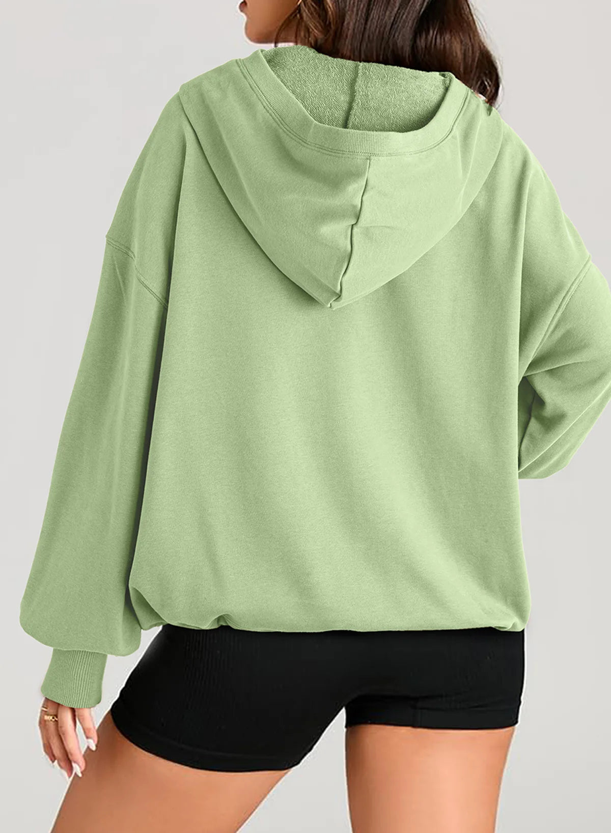 Sweatshirts & Hoodies - Kangaroo Pouch Half Zip up Women Hoodie