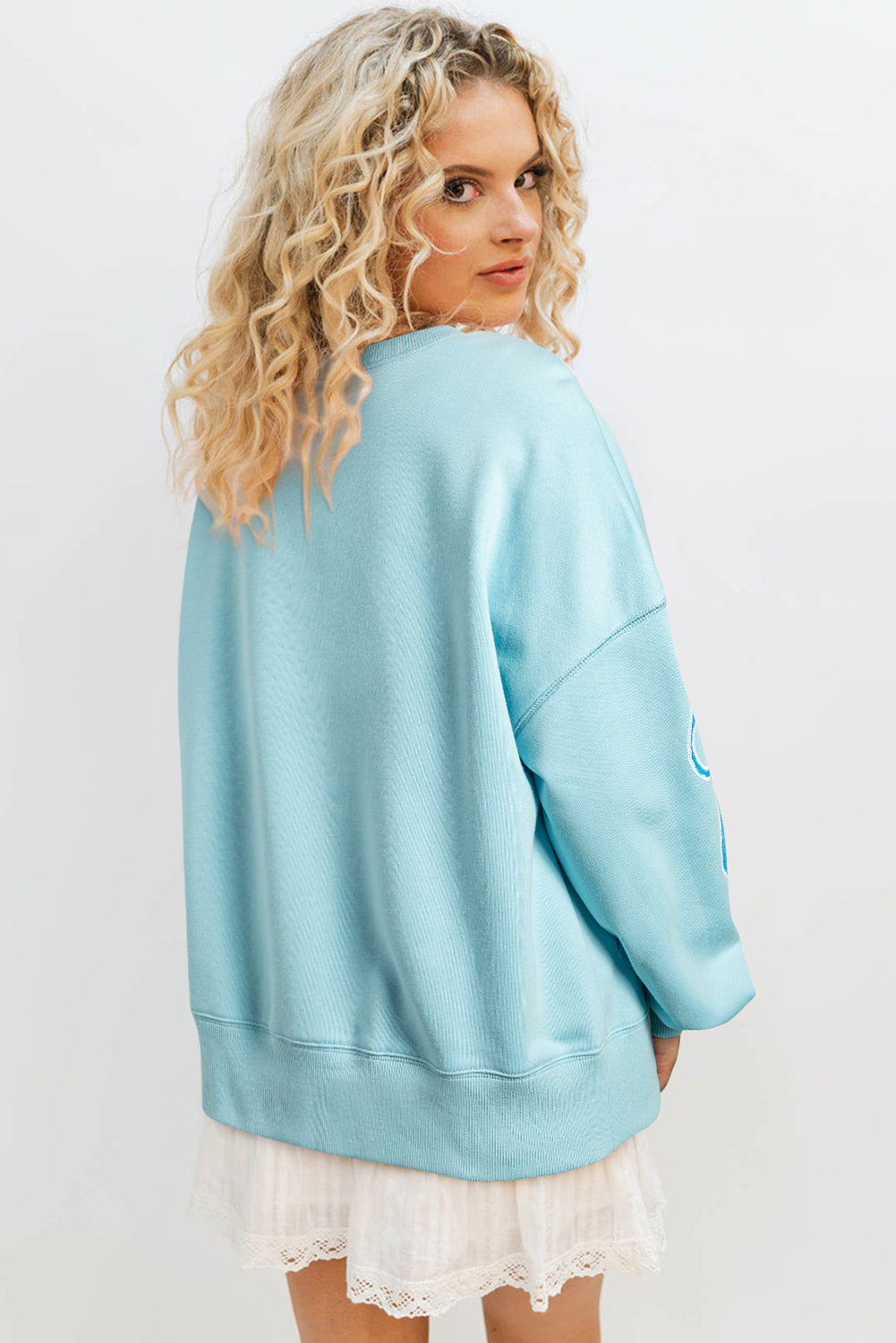 Sweatshirts & Hoodies - Oversized Sweatshirt with Sequined Bows