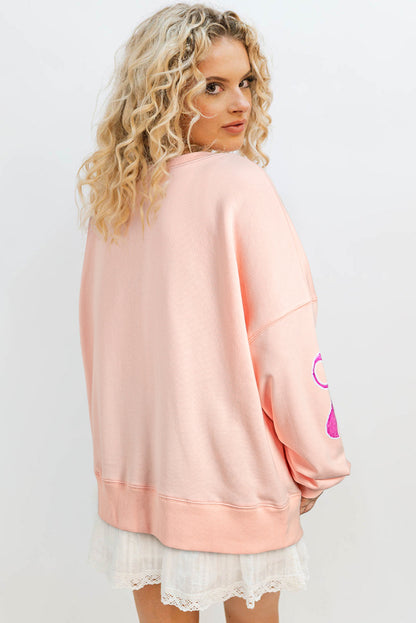 Sweatshirts & Hoodies - Oversized Sweatshirt with Sequined Bows