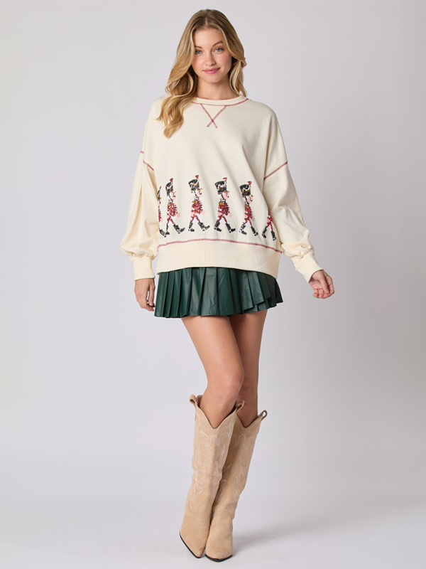 Sweatshirts - Sequin Soldier Christmas Sweater Holiday Sweatshirt