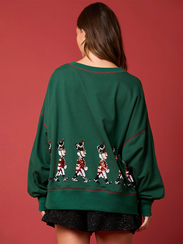 Sweatshirts - Sequin Soldier Christmas Sweater Holiday Sweatshirt