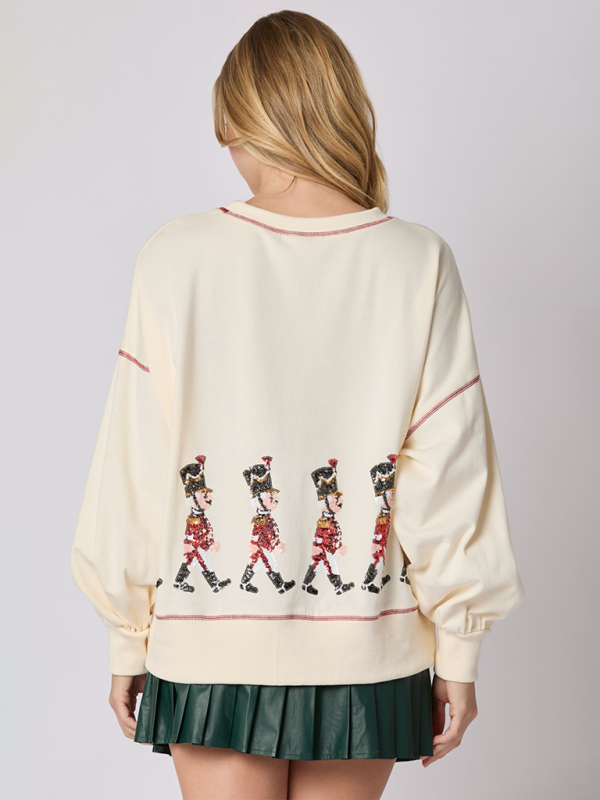 Sweatshirts - Sequin Soldier Christmas Sweater Holiday Sweatshirt