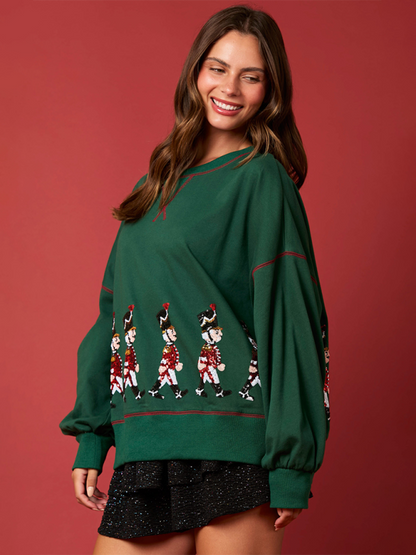 Sweatshirts - Sequin Soldier Christmas Sweater Holiday Sweatshirt