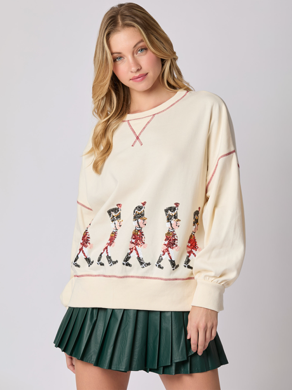 Sweatshirts - Sequin Soldier Christmas Sweater Holiday Sweatshirt