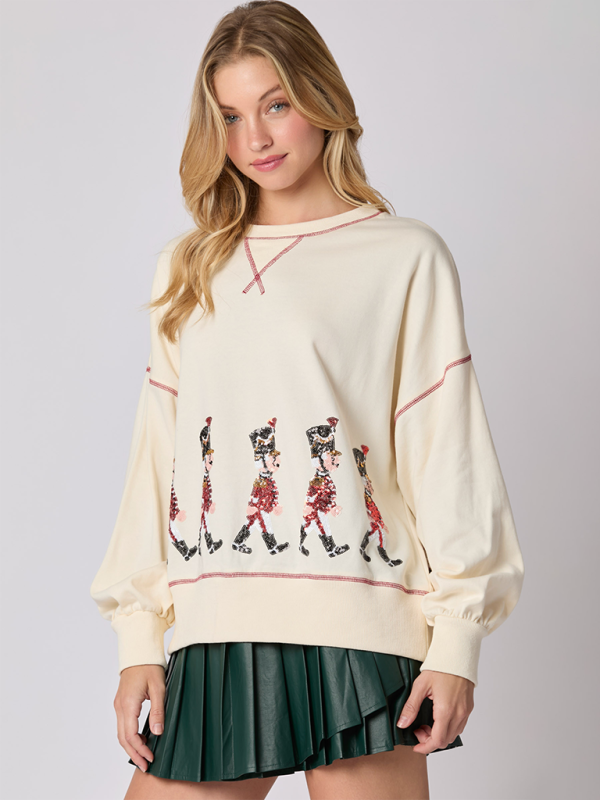 Sweatshirts - Sequin Soldier Christmas Sweater Holiday Sweatshirt