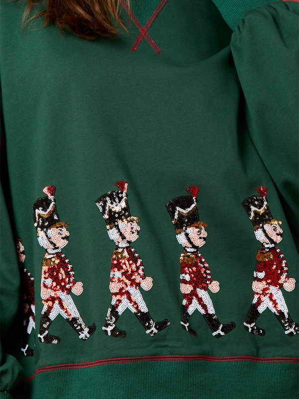 Sweatshirts - Sequin Soldier Christmas Sweater Holiday Sweatshirt