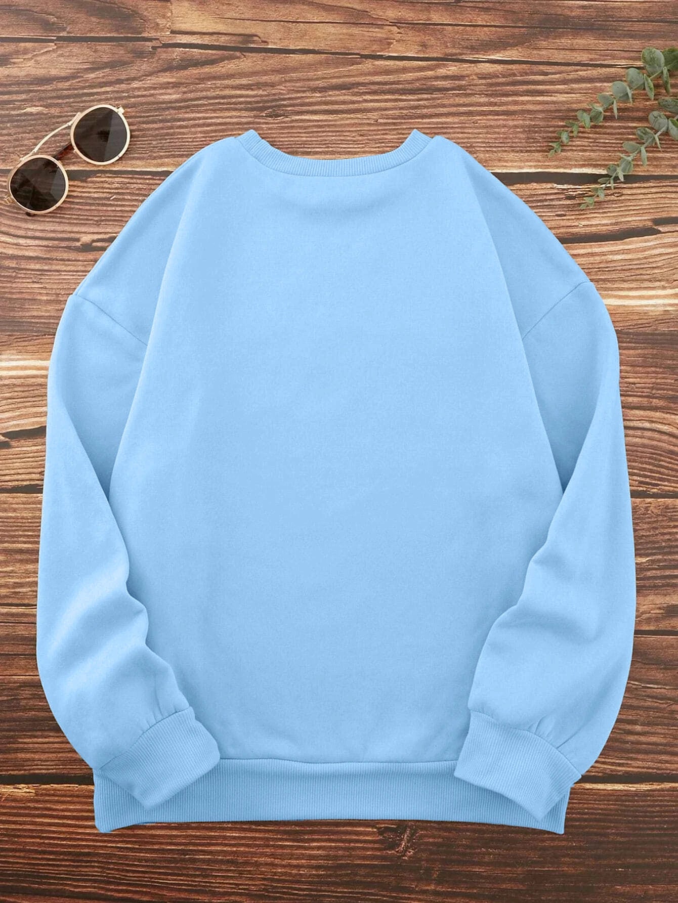 Sweatshirts- Sporty Football Print Motifs Girly Crewneck Sweatshirt