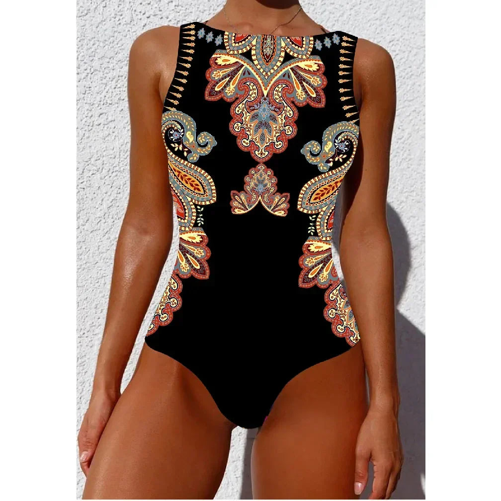 Swimsuits - Exotic Bird Pattern One Piece Swimsuit for Women