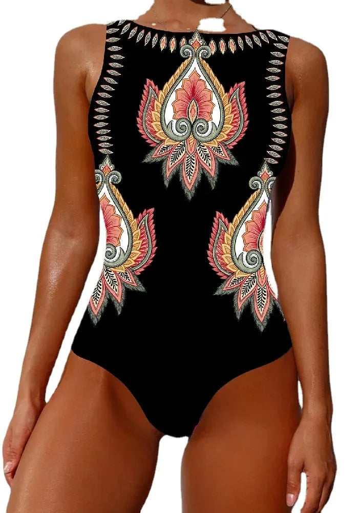 Swimsuits - Exotic Bird Pattern One Piece Swimsuit for Women