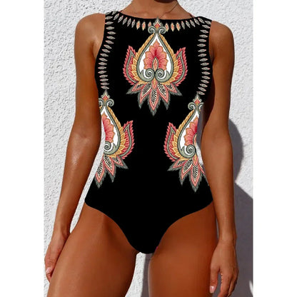 Swimsuits - Exotic Bird Pattern One Piece Swimsuit for Women