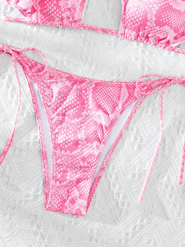 Swimsuits - Vibrant Pink Snake Bikini 2-Piece Swimsuit