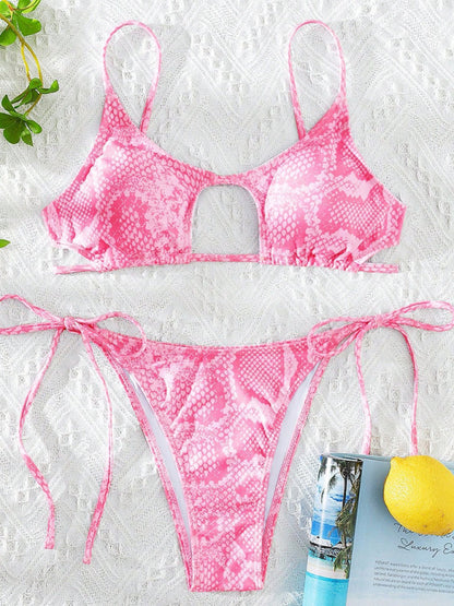 Swimsuits - Vibrant Pink Snake Bikini 2-Piece Swimsuit