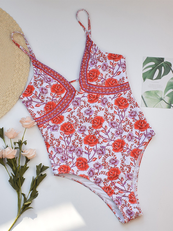 Maillot de bain une pièce fleuri pour femmes pour les aventures estivales