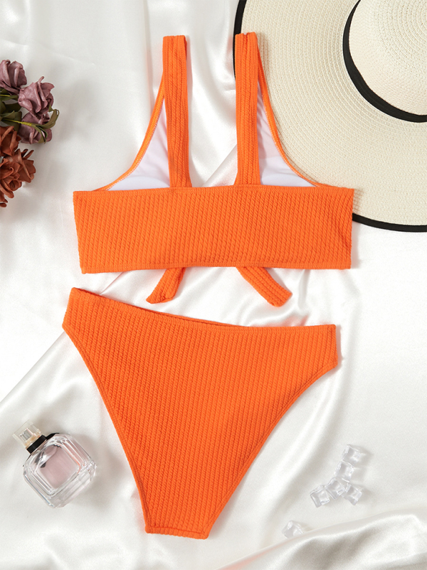 Swimsuits- Women's 2 Piece Mid-Waist Bikini Set for Beach Vacations- - Pekosa Women Fashion