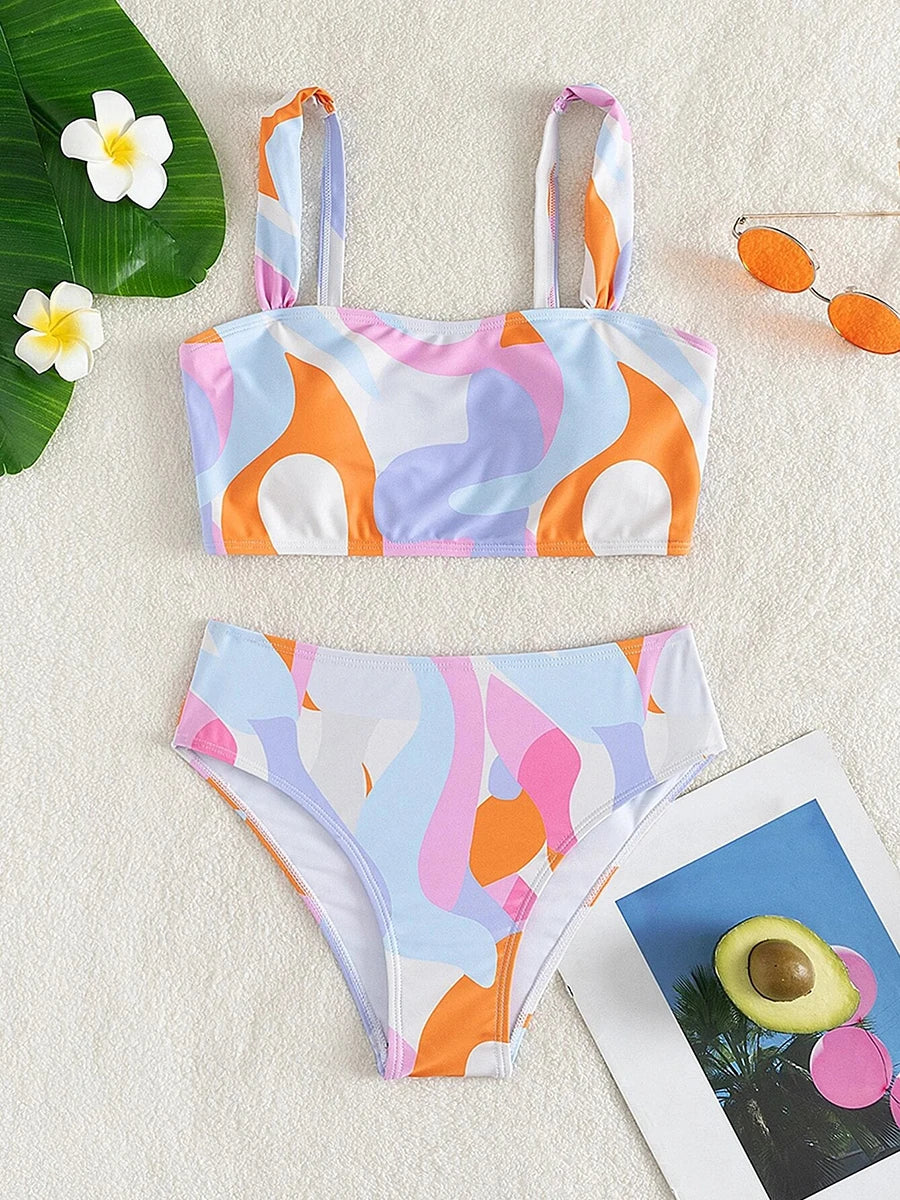 Swimwear- 2-Piece Artistic Swimsuit - Bikini for Summer Fun- - Pekosa Women Fashion