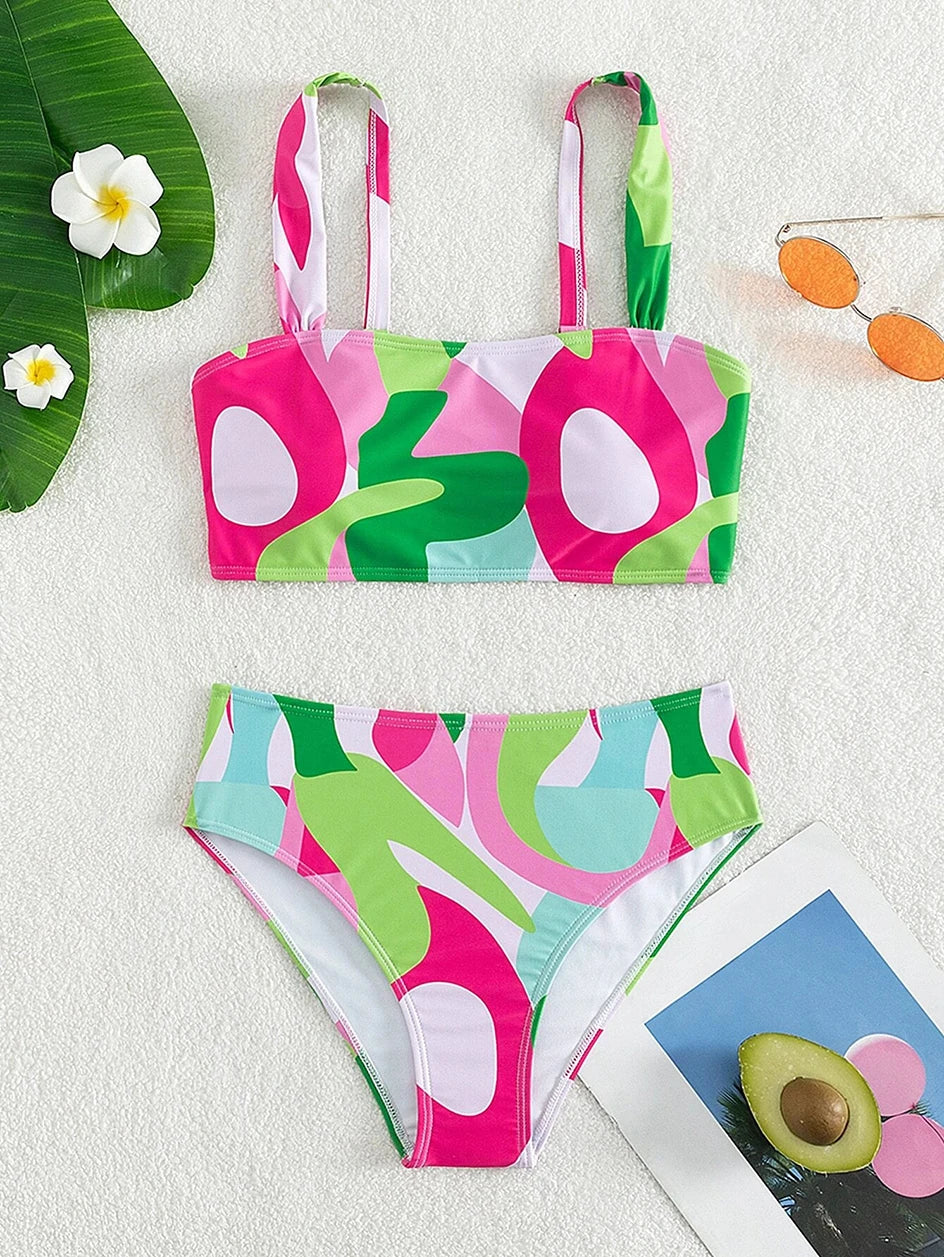 Swimwear- 2-Piece Artistic Swimsuit - Bikini for Summer Fun- - Pekosa Women Fashion