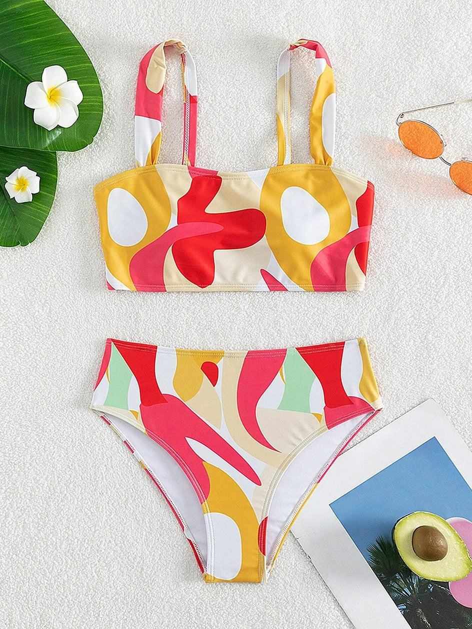 Swimwear- 2-Piece Artistic Swimsuit - Bikini for Summer Fun- - Pekosa Women Fashion