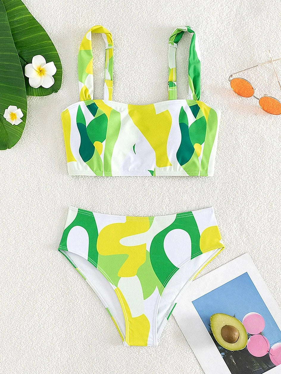 Swimwear- 2-Piece Artistic Swimsuit - Bikini for Summer Fun- - Pekosa Women Fashion