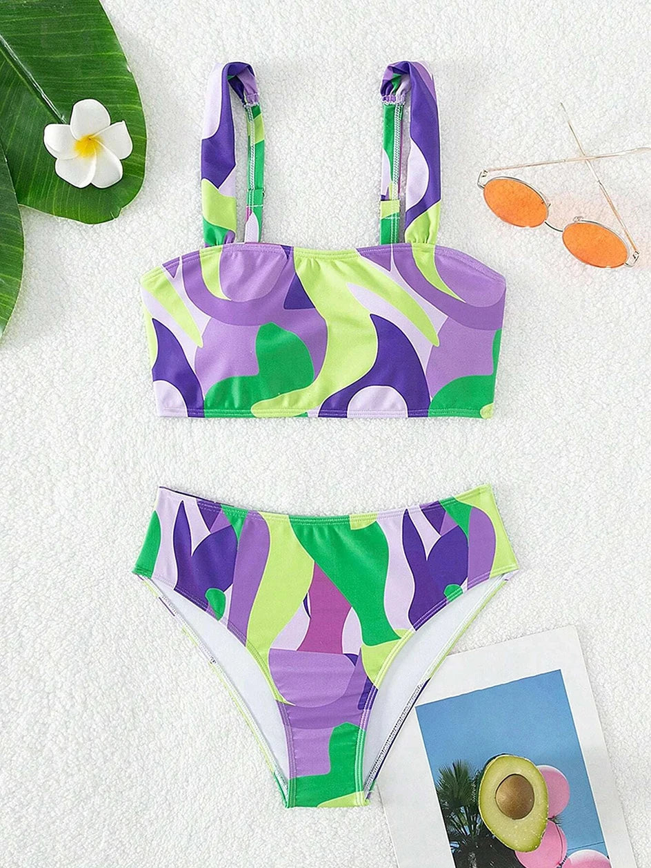 Swimwear- 2-Piece Artistic Swimsuit - Bikini for Summer Fun- - Pekosa Women Fashion