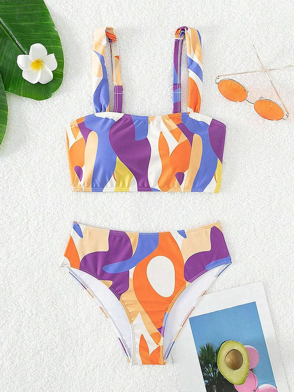 Swimwear- 2-Piece Artistic Swimsuit - Bikini for Summer Fun- - Pekosa Women Fashion